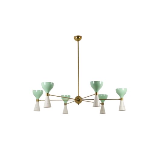 Mid-century Italian diabolo Chandelier, metal- Styylish