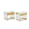 Pair of Bedside tables with glass and brass- Styylish