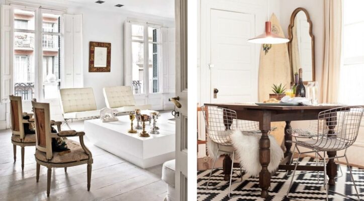 Antique furniture with modern lighting and sofas- Styylish
