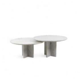 Pair of Marble Nesting Tables, Contemporary.