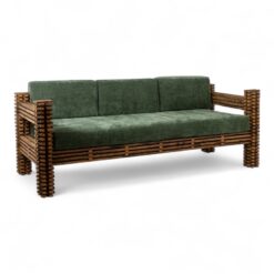 Kapla 3-seater sofa with green velvet upholstery- Styylish