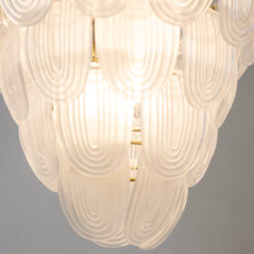 White Murano Glass Chandelier, Italy, Contemporary Work.