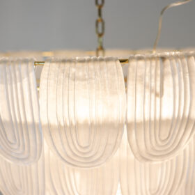 White Murano Glass Chandelier, Italy, Contemporary Work.