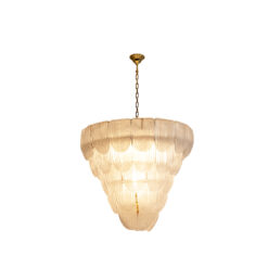 Alternative view of White Murano Glass Chandelier, Italy, Contemporary Work.