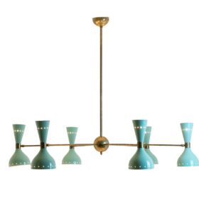 Italian Diabolo-Shaped Chandelier with 12 lights. Contemporary.