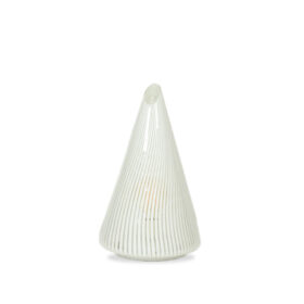 Conical Murano Glass Lamp, white striped pattern, 1970s.