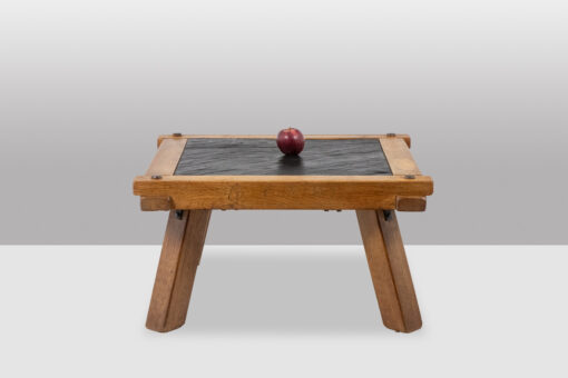 Pair of Brutalist Coffee Tables in oak and slate. Circa 1960. - Image 2
