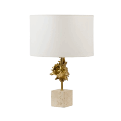 Alternative view of Gilded bronze shell lamp, Maison Charles, France, 1970s