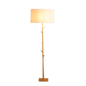 Pair of Gold Metal Floor Lamps, 20th century.