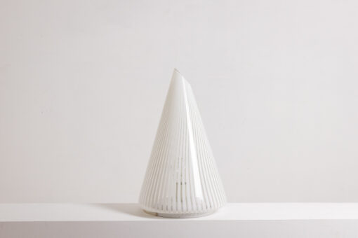 Conical Murano Glass Lamp, white striped pattern, 1970s. - Image 3