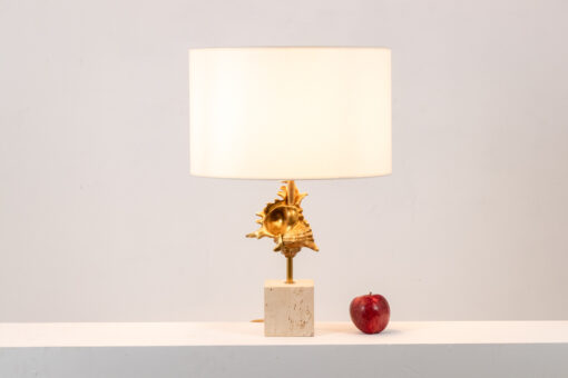 Gilded bronze shell lamp, Maison Charles, France, 1970s - Image 3