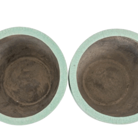 Large Glazed Terracotta Planters, Pair, 1950s