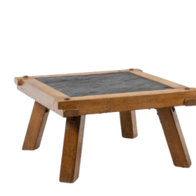 Pair of Brutalist Coffee Tables in oak and slate. Circa 1960.