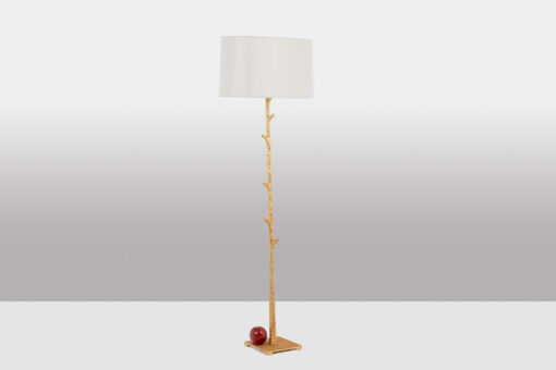 Pair of Gold Metal Floor Lamps, 20th century. - Image 3
