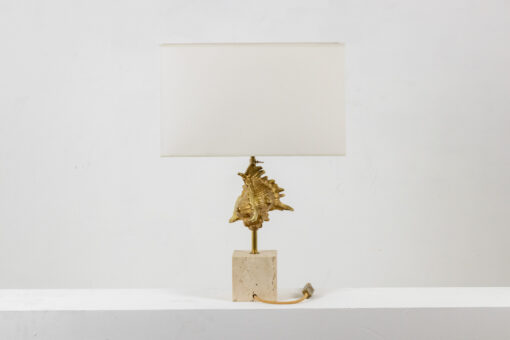 Gilded bronze shell lamp, Maison Charles, France, 1970s - Image 4