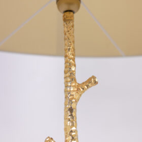 Pair of Gold Metal Floor Lamps, 20th century.