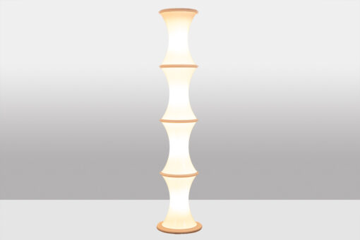 Bamboo Floor Lamp, Enrico Tronconi, in white opal glass, 1970s - Image 5