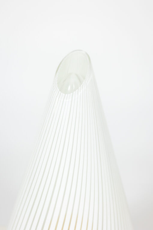 Conical Murano Glass Lamp, white striped pattern, 1970s. - Image 5