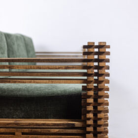 Kapla 3-Seater Sofa or Wall-Mounted Bench, 1960s.
