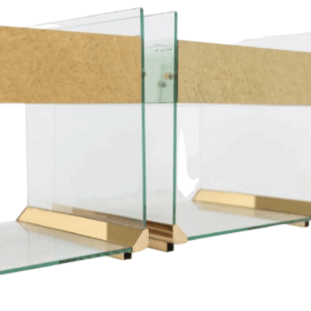 Pair of Bedside Tables in Brass, Glass and Mirror, 1970s