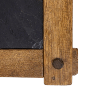 Pair of Brutalist Coffee Tables in oak and slate. Circa 1960.
