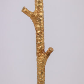 Pair of Gold Metal Floor Lamps, 20th century.