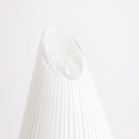 Conical Murano Glass Lamp, white striped pattern, 1970s.