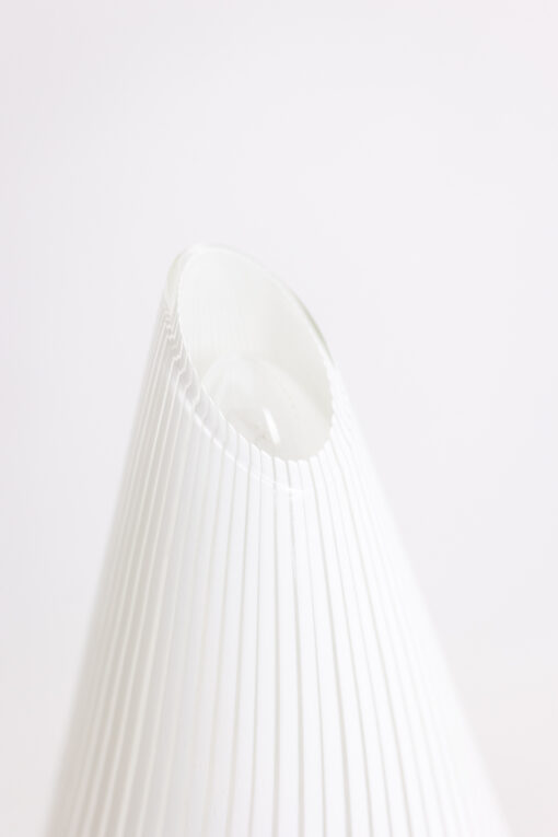 Conical Murano Glass Lamp, white striped pattern, 1970s. - Image 6