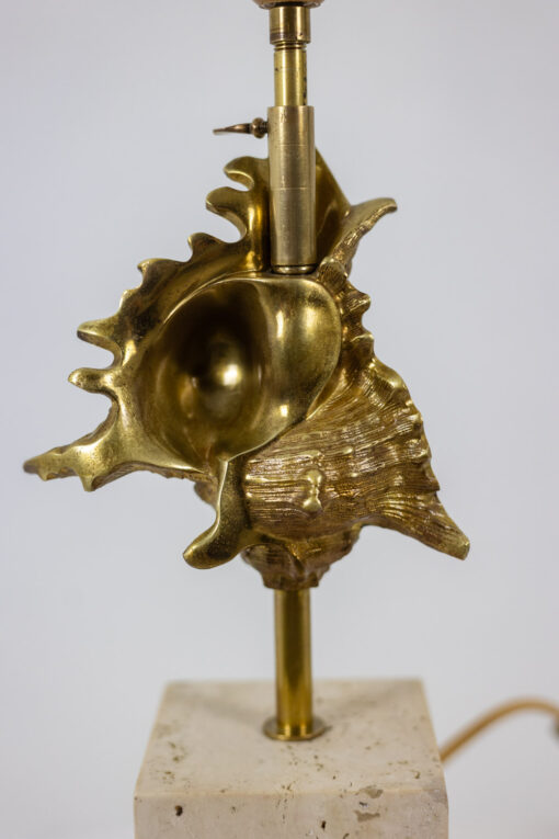 Gilded bronze shell lamp, Maison Charles, France, 1970s - Image 6
