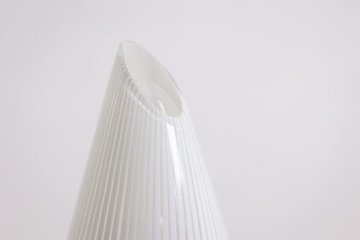 Conical Murano Glass Lamp, white striped pattern, 1970s. - Image 7