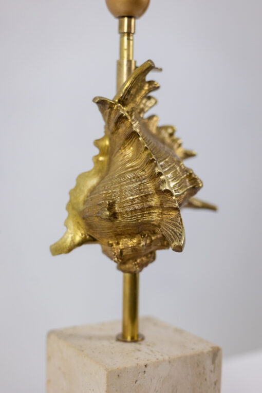 Gilded bronze shell lamp, Maison Charles, France, 1970s - Image 7