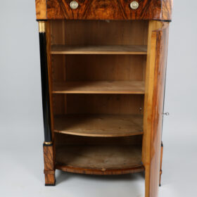 Pair of Biedermeier Walnut Trumeau Cabinets. Vienna, c. 1825.