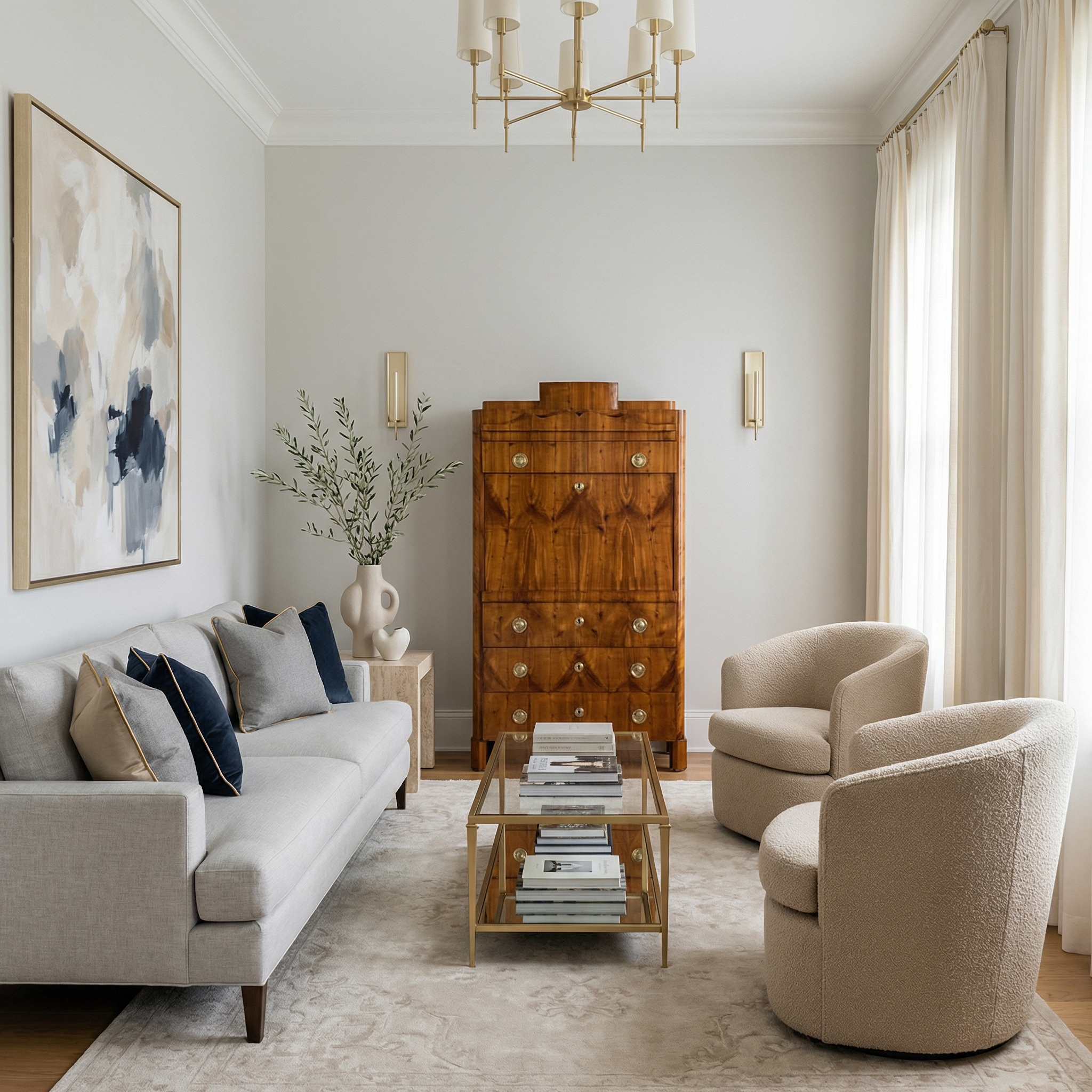 1820's Biedermeier Fall Top Desk- in situ in a living room- Styylish