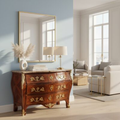 18th-century French Louis XV bombe chest in contemporary interior - Styylish