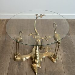 Alternative view of Willy Daro Brass Coffee Table with Cranes, 1970s