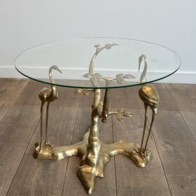Willy Daro Brass Coffee Table with Cranes, 1970s