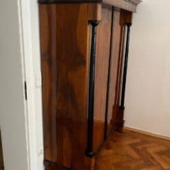 Neoclassical Early Biedermeier Armoire, Walnut Veneer and Full Columns, Austria, circa 1820 - Image 6