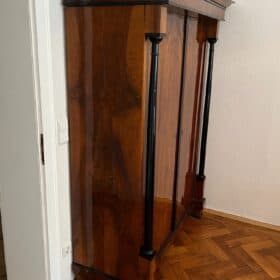 Neoclassical Early Biedermeier Armoire, Walnut Veneer and Full Columns, Austria, circa 1820