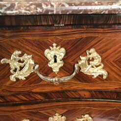 18th-century French Louis XV bombe chest - detail of bronze handle- Styylish