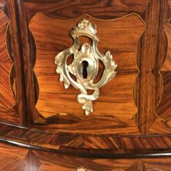 18th-century French Louis XV bombe chest - detail of escutcheon - Styylish