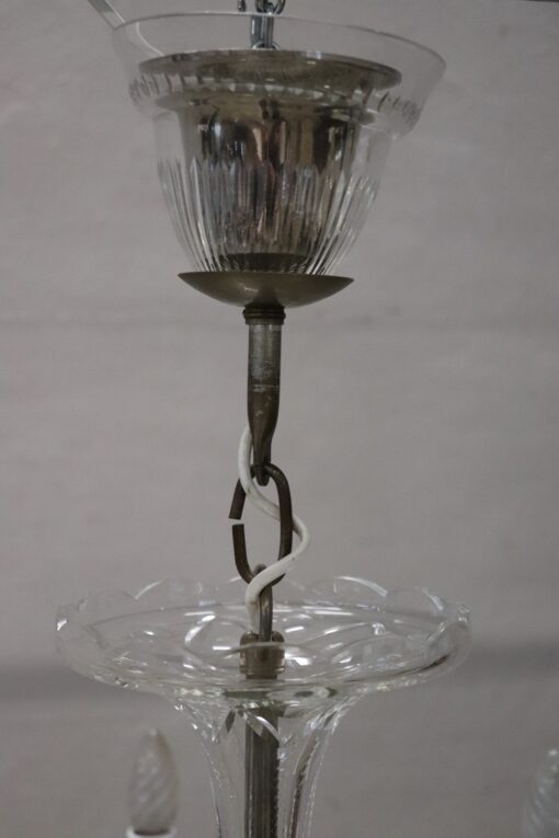 Vintage Murano Glass Chandelier, Clear Glass 1980s - Image 3