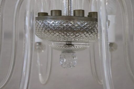 Vintage Murano Glass Chandelier, Clear Glass 1980s - Image 4