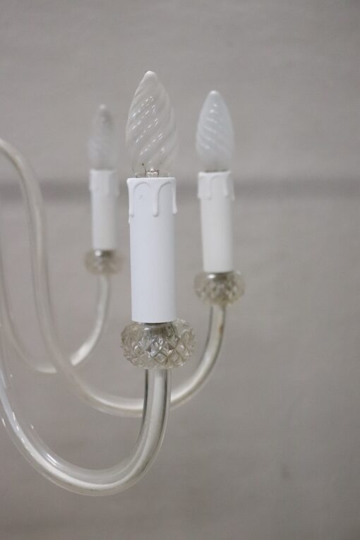 Vintage Murano Glass Chandelier, Clear Glass 1980s - Image 8