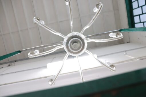 Vintage Murano Glass Chandelier, Clear Glass 1980s - Image 10