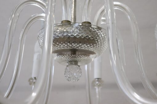 Vintage Murano Glass Chandelier, Clear Glass 1980s - Image 11