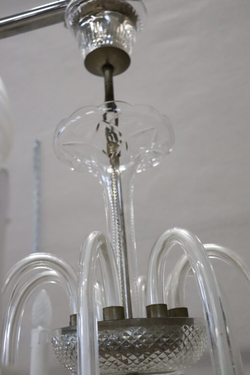Vintage Murano Glass Chandelier, Clear Glass 1980s - Image 12
