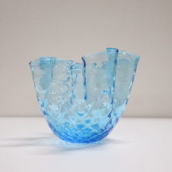 Alternative view of 1950s Murano Glass Vase, Italy – Handkerchief Model in Blue