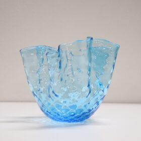 1950s Murano Glass Vase, Italy – Handkerchief Model in Blue