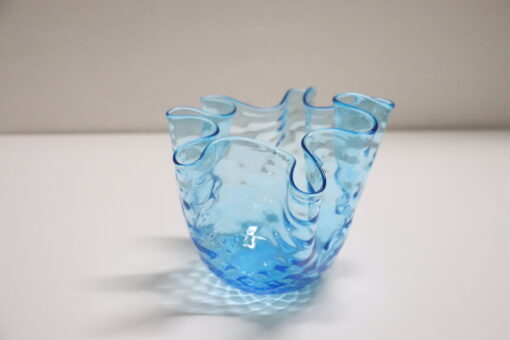 1950s Murano Glass Vase, Italy – Handkerchief Model in Blue - Image 4