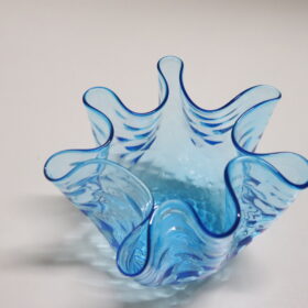 1950s Murano Glass Vase, Italy – Handkerchief Model in Blue